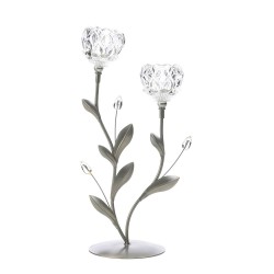 Crystal Flower Duo Candle Holder