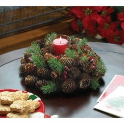 Pine Cone Wreath Candleholder