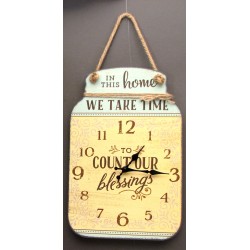 Count Our Blessings Tin Wall Clock