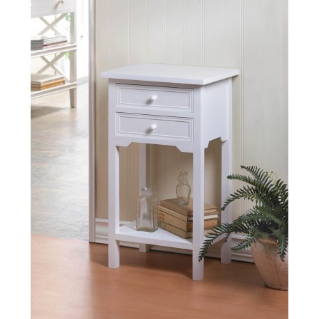 White Crosstown Side Table