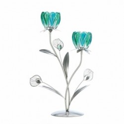 Double Peacock Bloom Candleholder