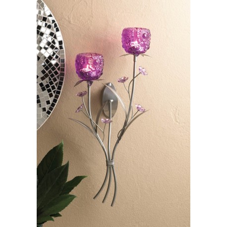 Fuchsia Blooms Wall Sconce