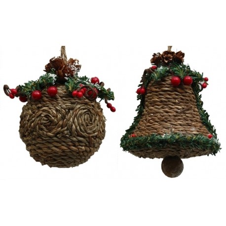 Jute-look Ball Ornament Set of Two