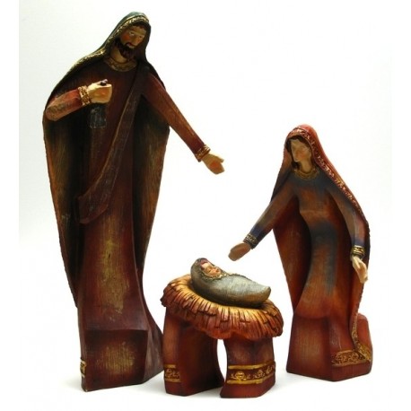 Wood-look Holy Family Set