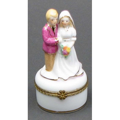 Wedding Couple on Mini Trinket Box