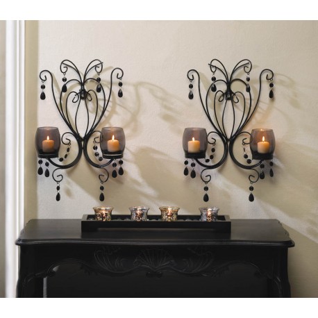Midnight Elegance Candle Wall Sconces